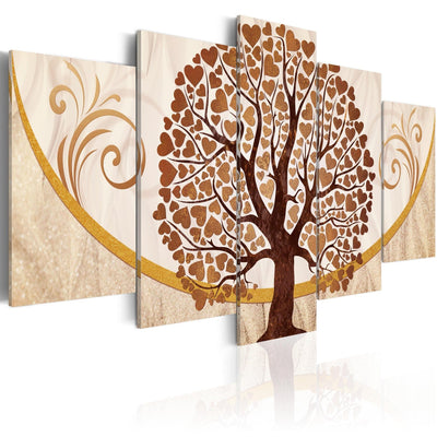 Kanva ar stilizētu koku - Mīlestības zelta koks, (x5), 66060 G-ART.