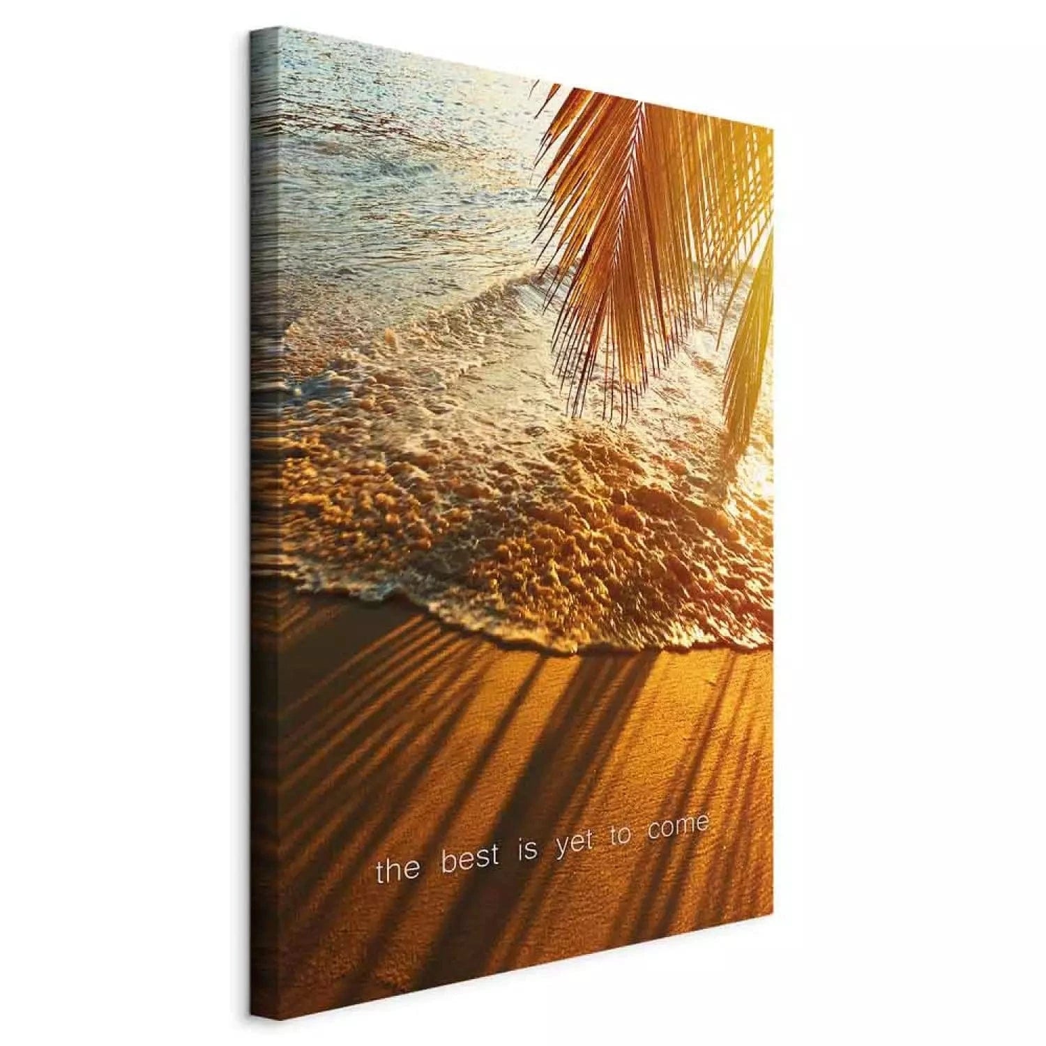 Kanva ar tropu motīvu - Labākais vēl priekšā - brūnā, oranžā ART XL