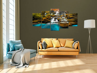 Kanva ar ūdenskritumu un Budu - Klusuma enklāvs, (x5), 90014 G-ART.