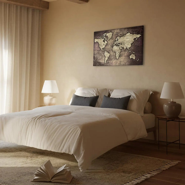 Glezna ar vintāžas karti brūnos toņos - Dārgakmeņu pasaule, 91878 ART XL