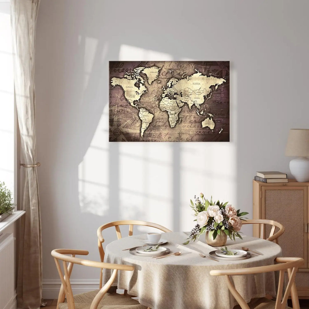 Glezna ar vintāžas karti brūnos toņos - Dārgakmeņu pasaule, 91878 ART XL