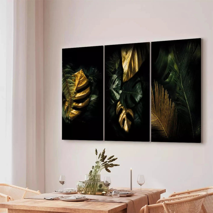 Kanva ar zelta lapām - Vērtīgs atradums, (x 3), 131650, zelta/melna G-ART