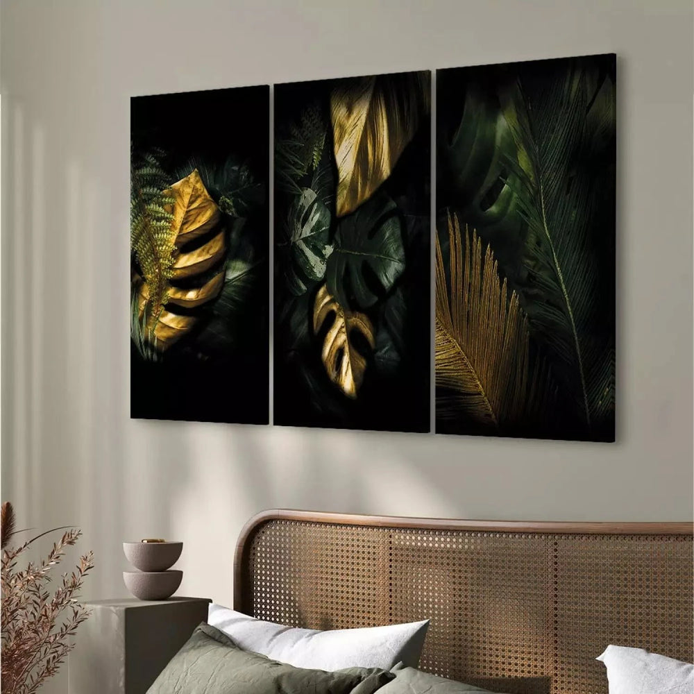 Kanva ar zelta lapām - Vērtīgs atradums, (x 3), 131650, zelta/melna G-ART
