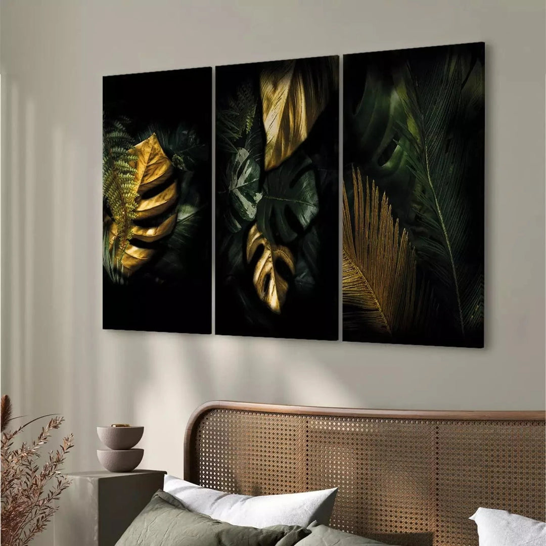 Kanva ar zelta lapām - Vērtīgs atradums, (x 3), 131650, zelta/melna G-ART