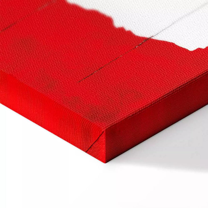 Kanva - Magones ar uzrakstiem, sarkanas stilizētas magones uz balta ART XL