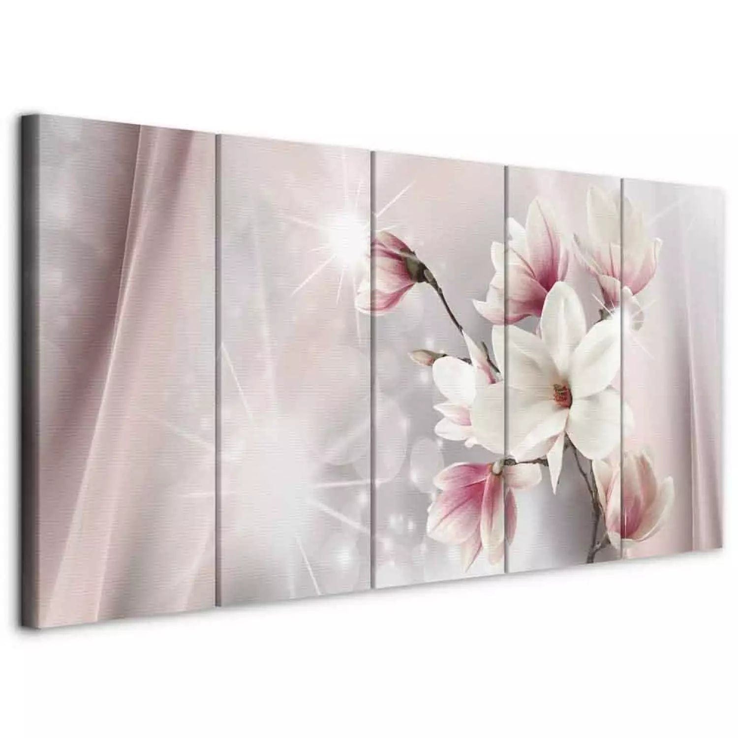 Glezna ar ziediem rozā un pelēkos toņos - Apžilbinošas magnolijas G-ART
