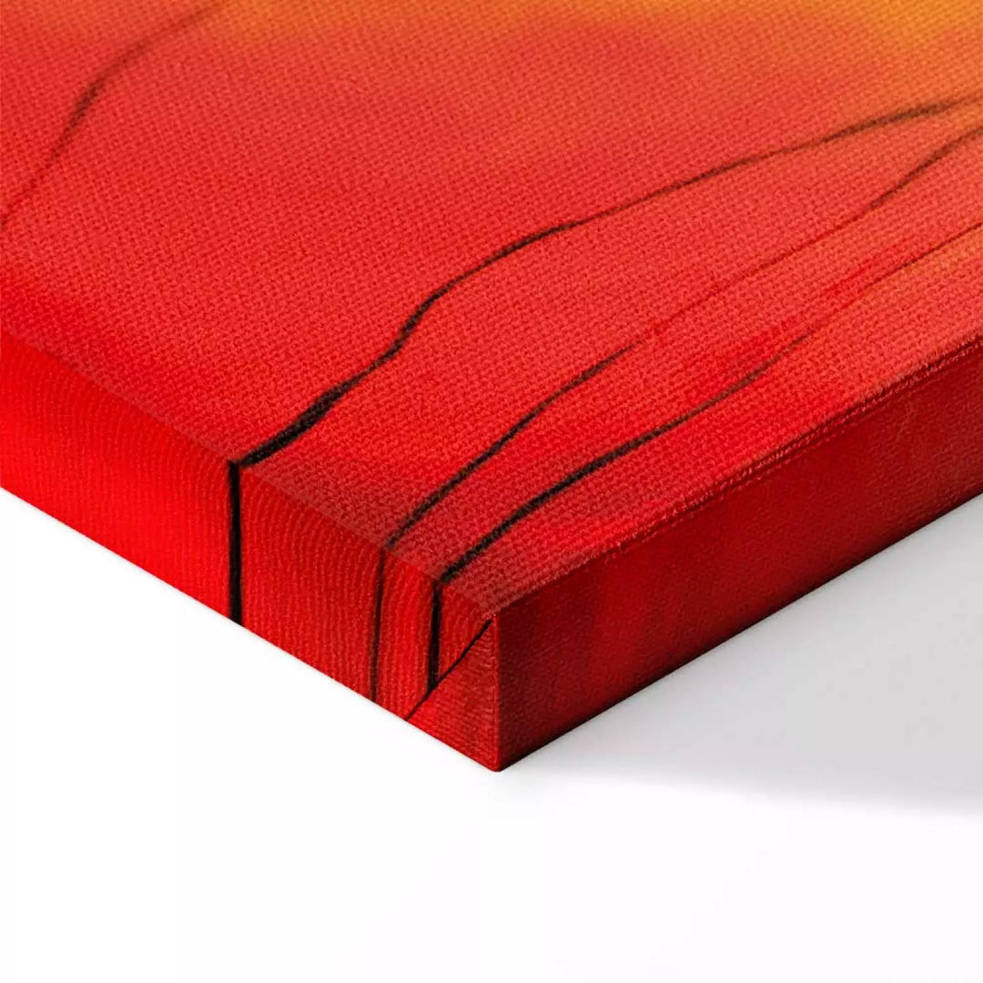 Kanva ar ziediem - Saulainas magones | zimētas| oranžā krāsā ART XL