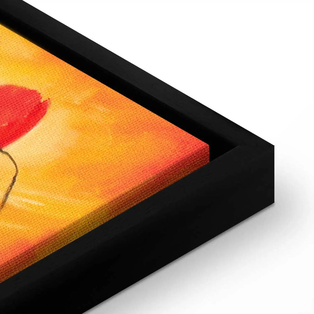 Kanva ar ziediem - Saulainas magones | zimētas| oranžā krāsā ART XL
