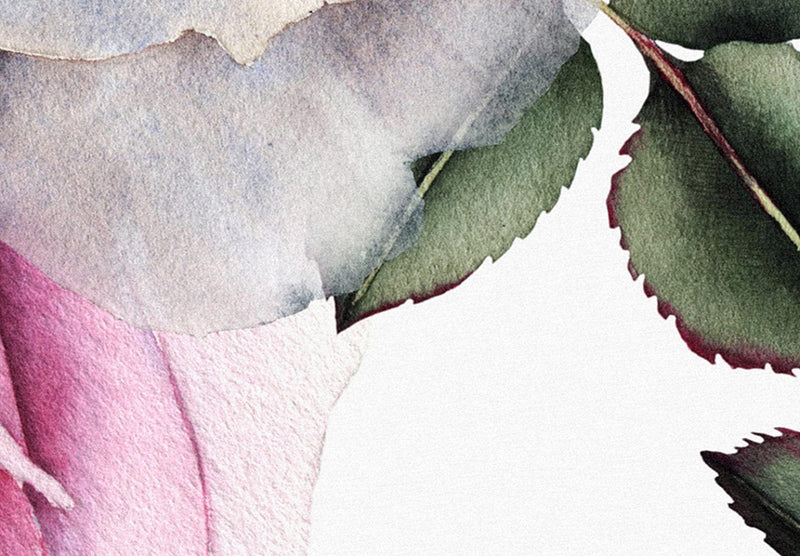 Glezna ar ziediem uz balta fona - Rožu kompozīcija, (x 5), Krāsaina, 118363 Tapetenshop.lv.
