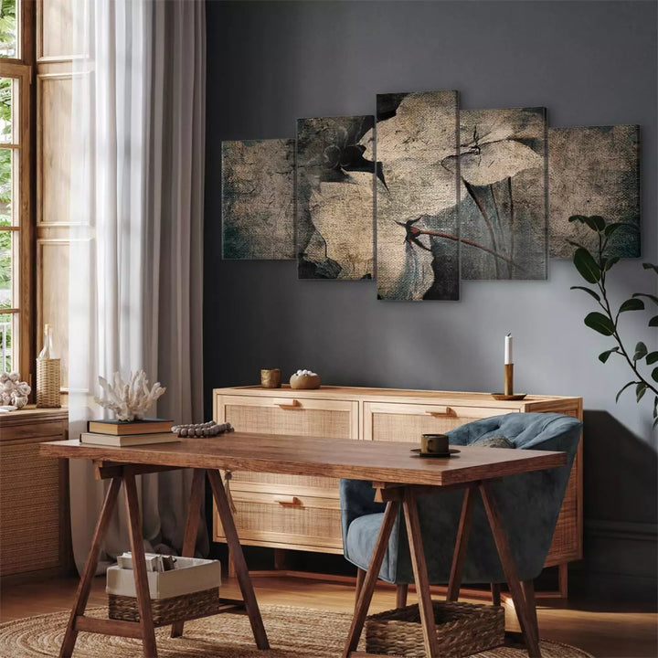 Glezna ar ziediem vintāžas stilā - Melanholijas ziedi, (x5), 92672 ART XL