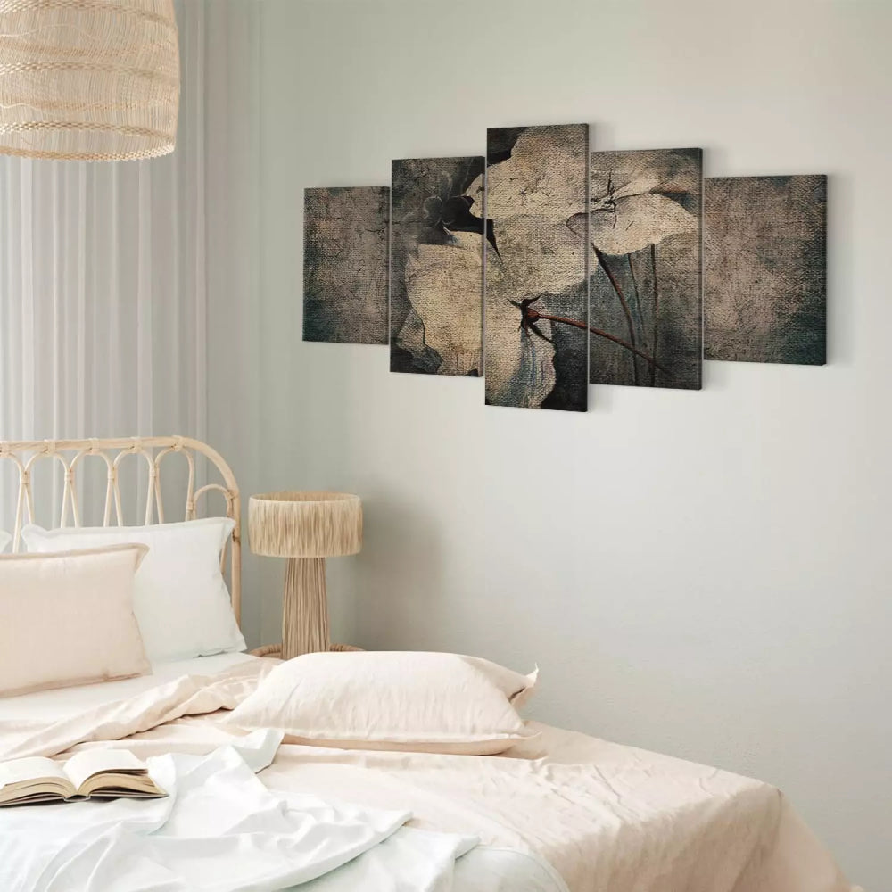 Glezna ar ziediem vintāžas stilā - Melanholijas ziedi, (x5), 92672 ART XL