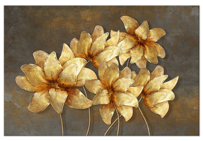Kanva ar zīmētiem ziediem uz vintāžas fona (x 1), 131971 G-ART.