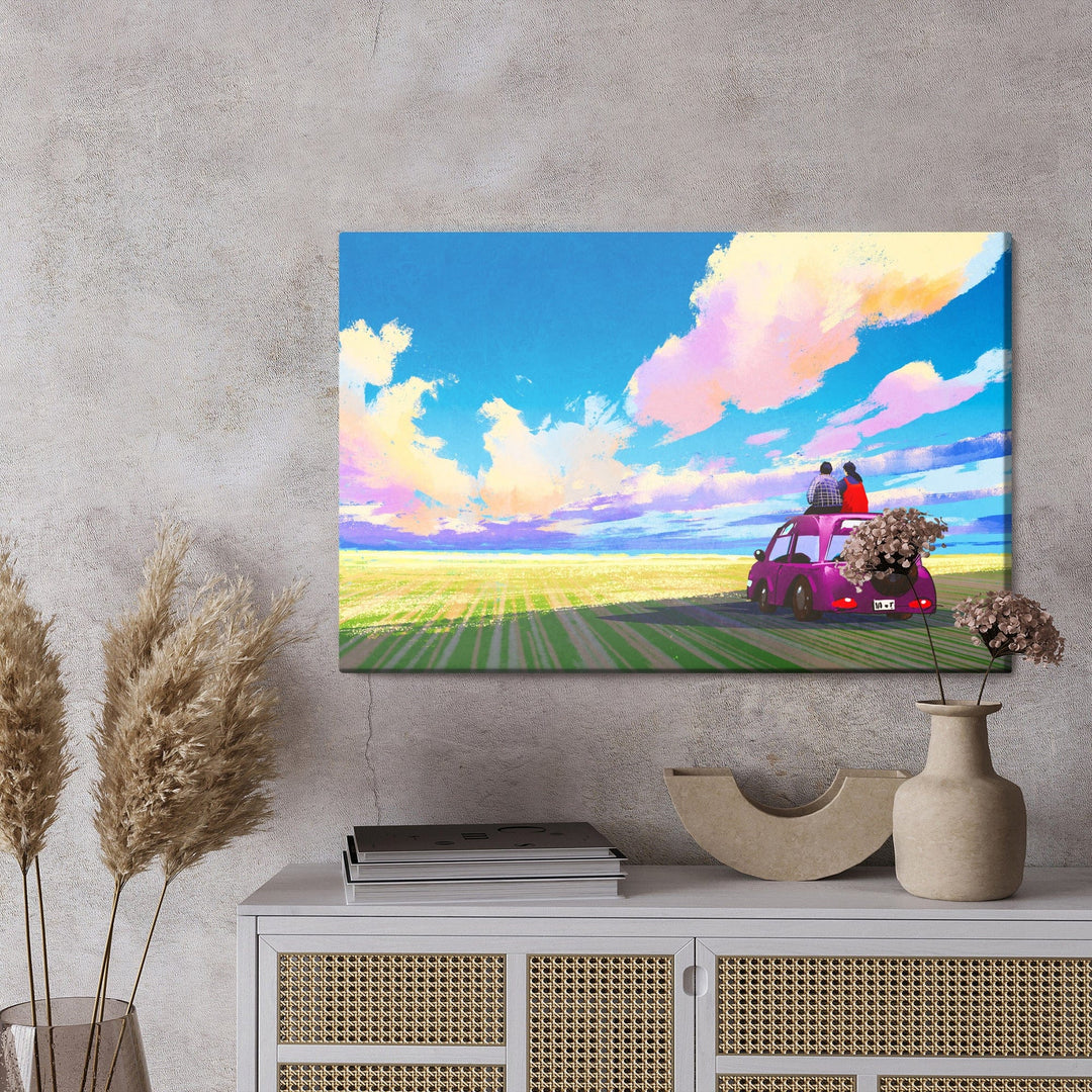 Kanva - Automašīna un abstrakts ainava X-ART