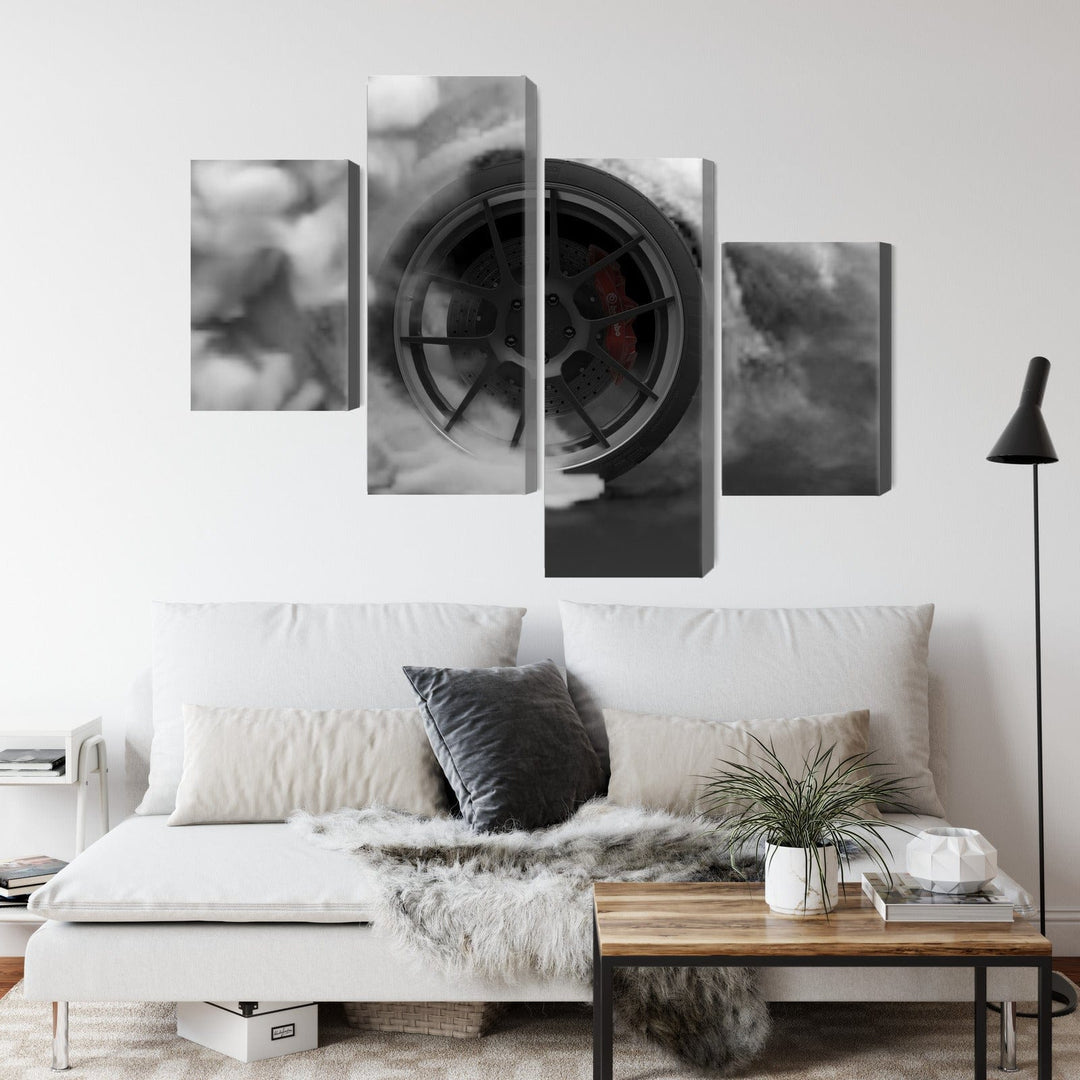 Kanva - Automašīnas ritenis dūmu mākonī, N-3561 X-ART