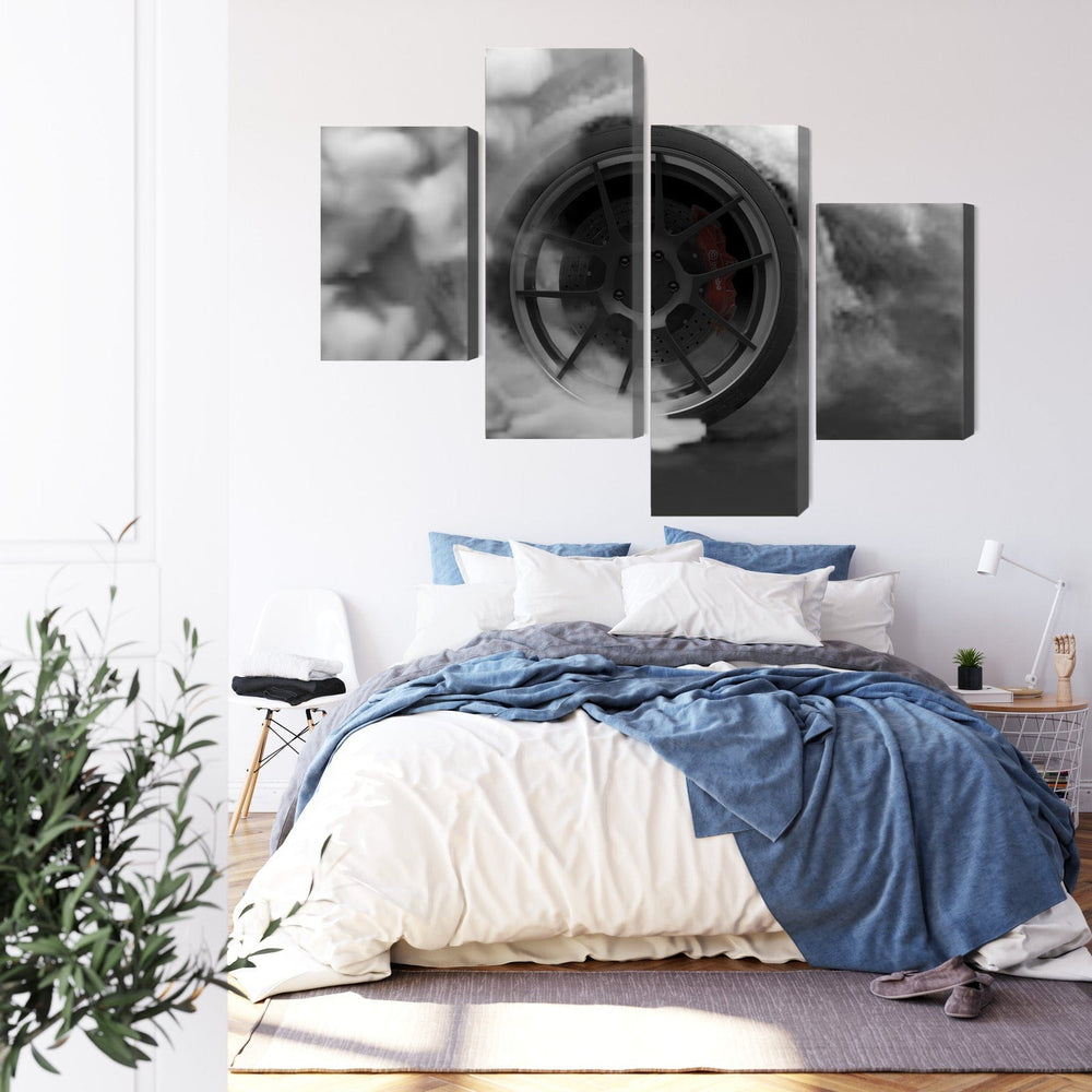 Kanva - Automašīnas ritenis dūmu mākonī, N-3561 X-ART