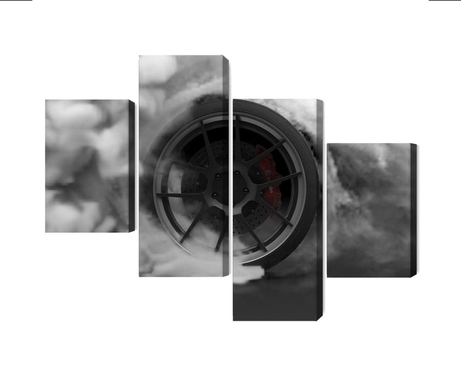 Kanva - Automašīnas ritenis dūmu mākonī, N-3561 X-ART