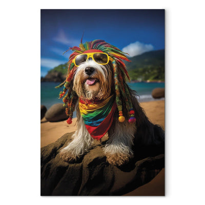 Kanva - Bārdainais kollijs - Rasta suns atpūšas Paradīzes pludmalē, 150255 G-ART