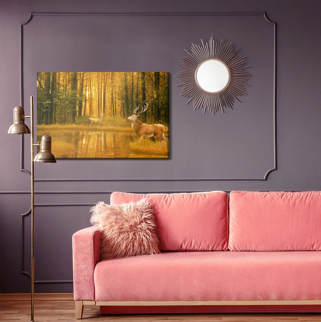 Kanva - Briedis pie ezera mežā, N-975 X-ART