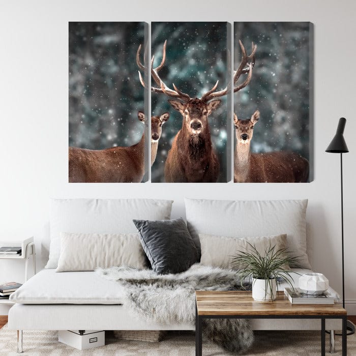 Kanva - Briedis un divas briežu mātītes mežā, N-4559 X-ART