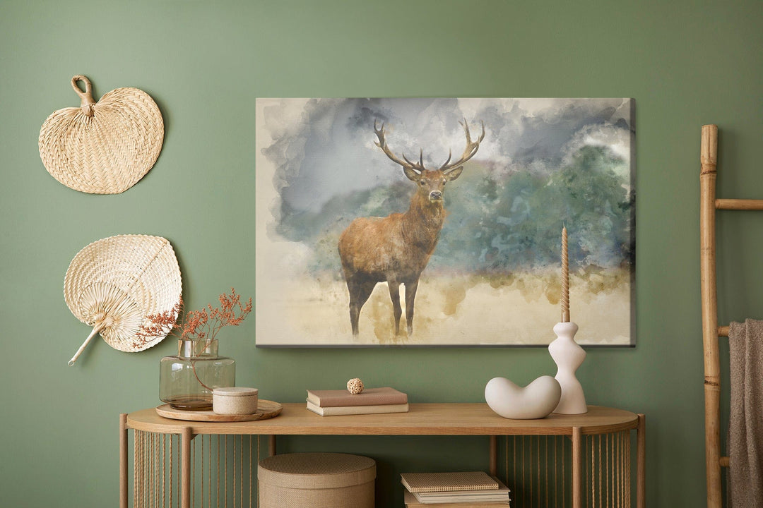 Kanva - Briedis uz akvareļa fona, N-744 X-ART