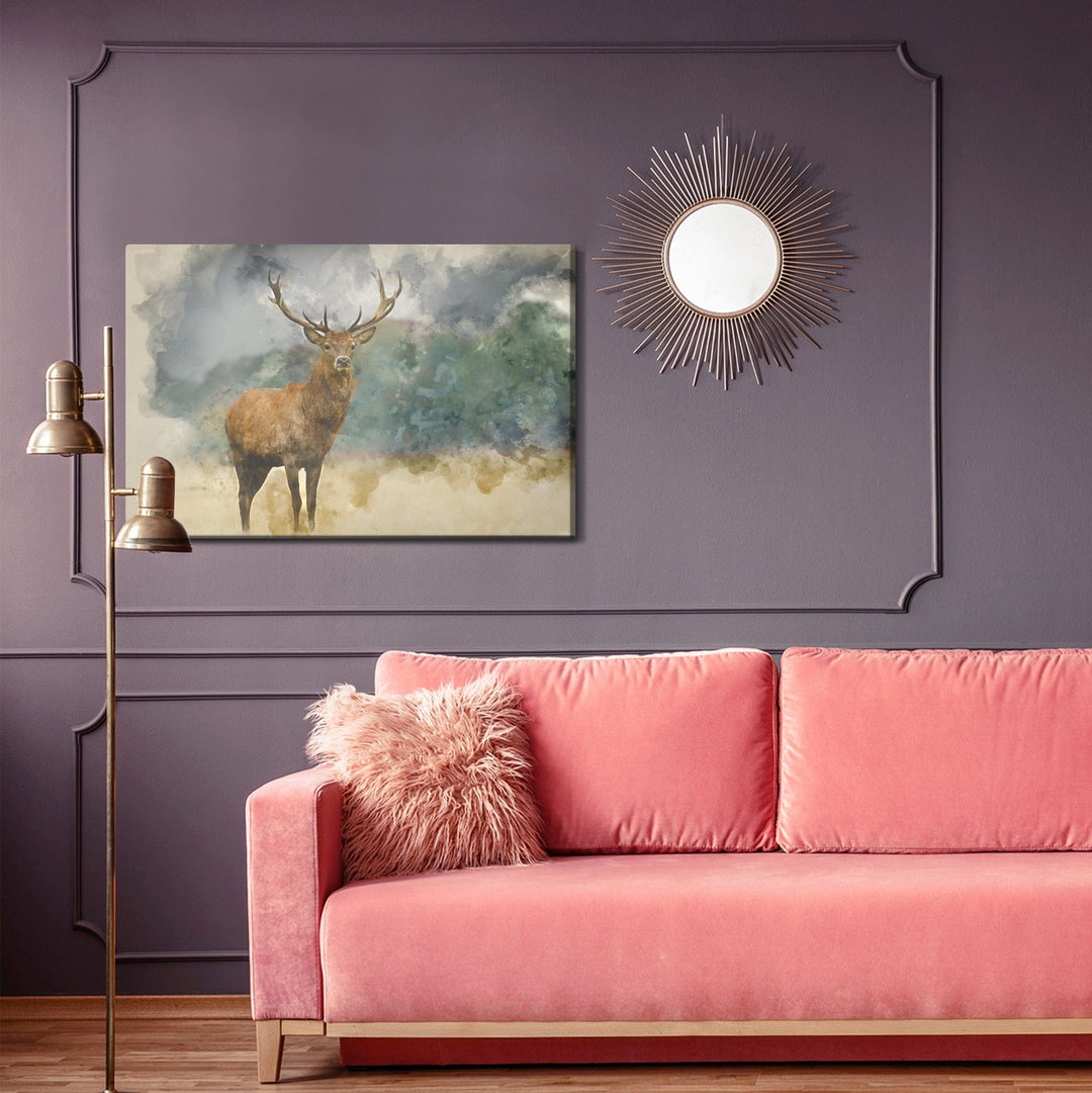 Kanva - Briedis uz akvareļa fona, N-744 X-ART