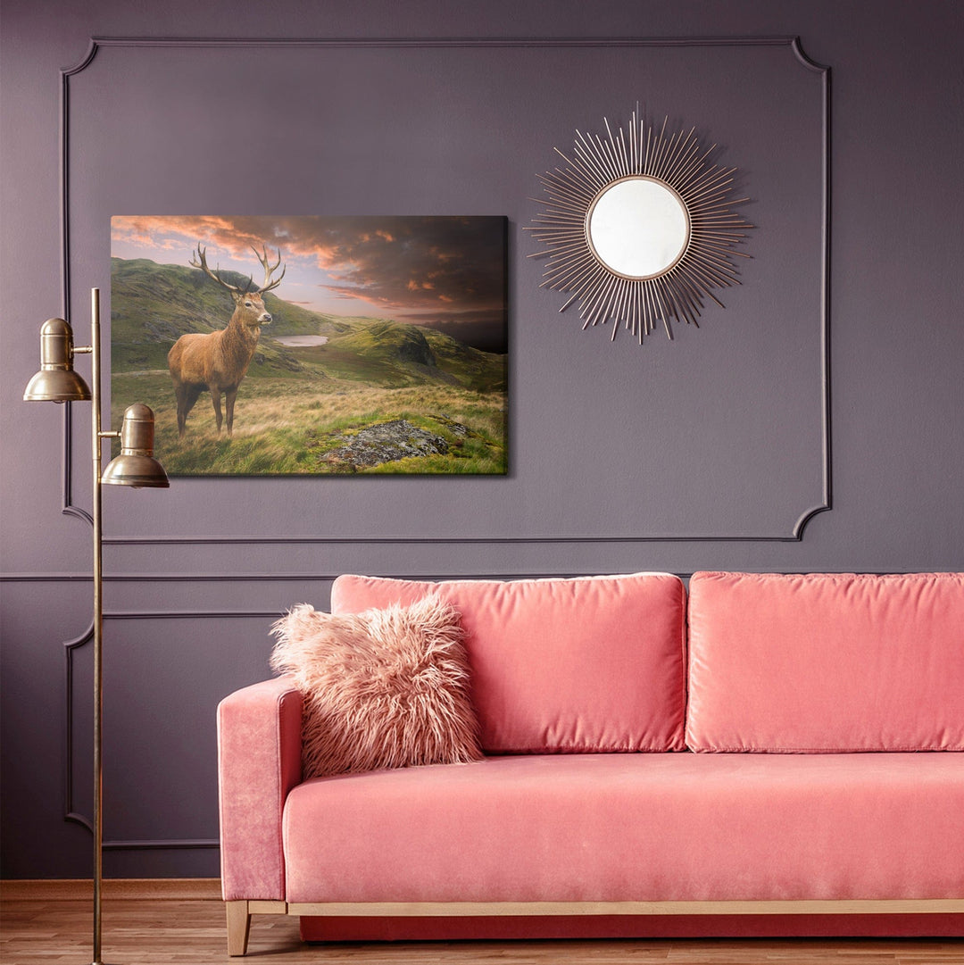 Kanva - Briedis uz mākoņainas debess fona, N-967 X-ART