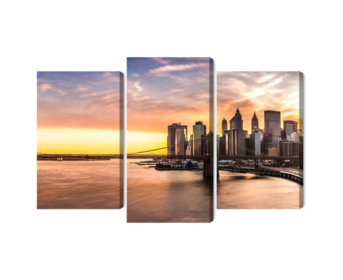 3 daļu kanva: Bruklinas tilts saulrietā X-ART