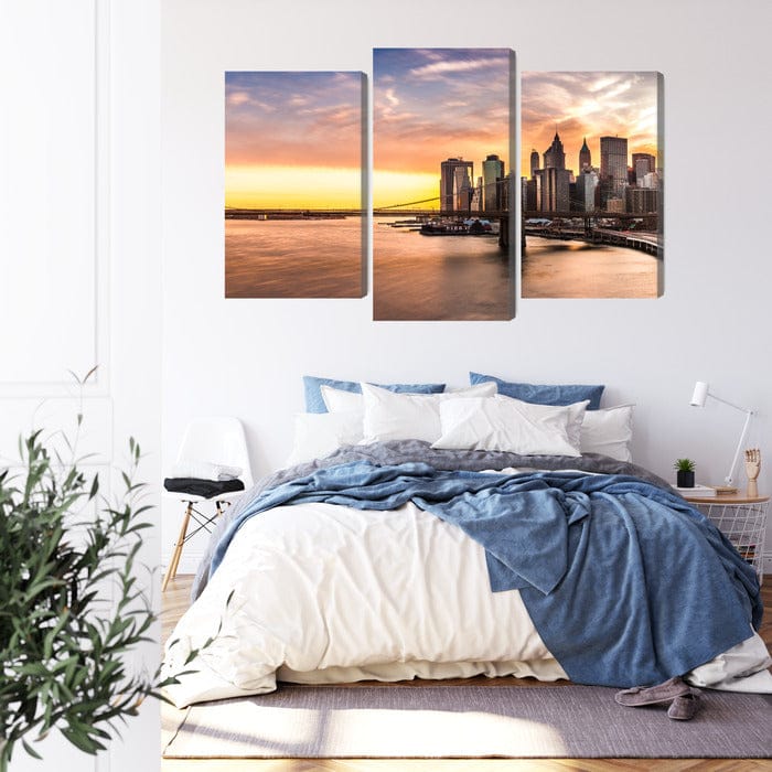 3 daļu kanva: Bruklinas tilts saulrietā X-ART