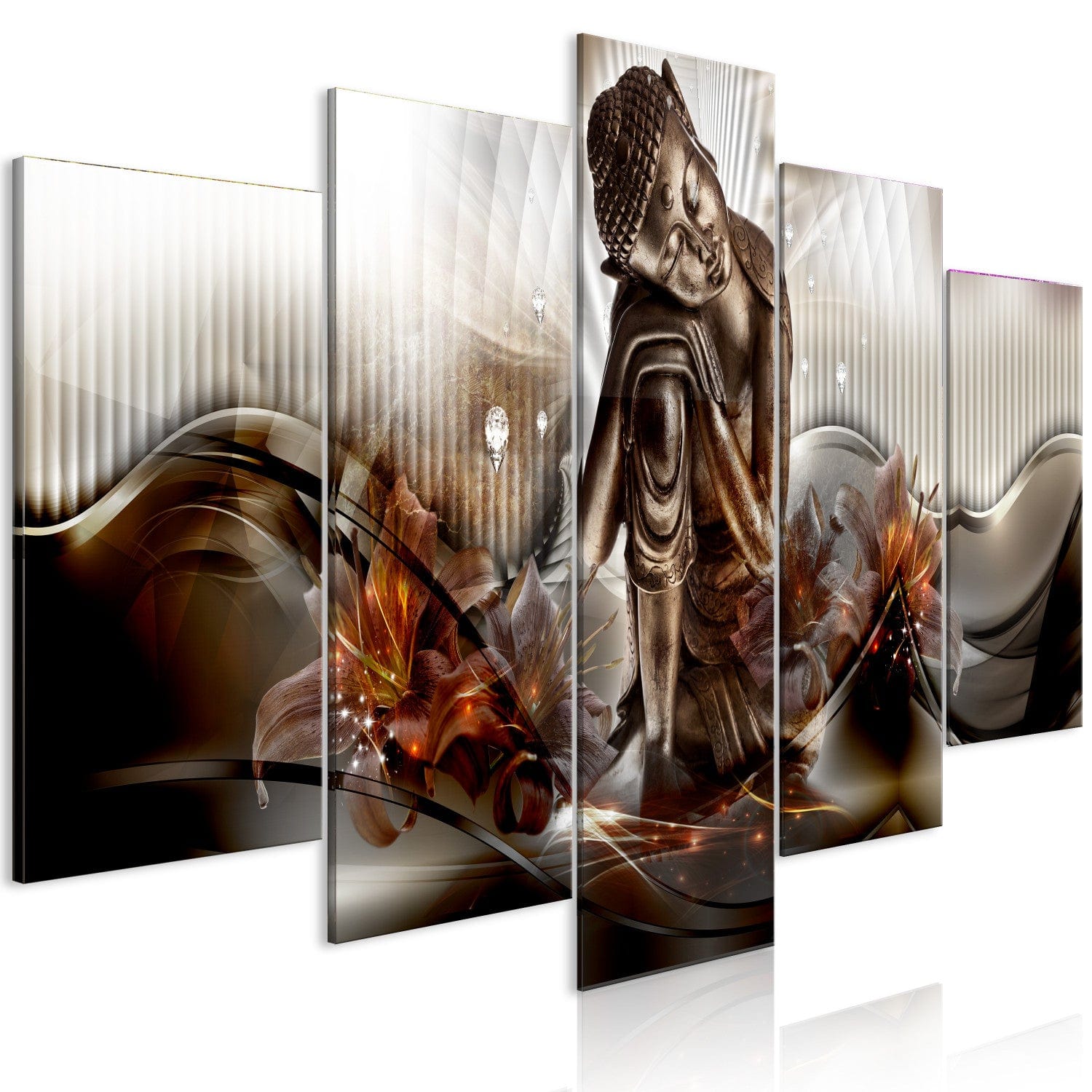 Glezna mierīgam interjeram - Buda un tumšās lilijās, 147652 G-ART