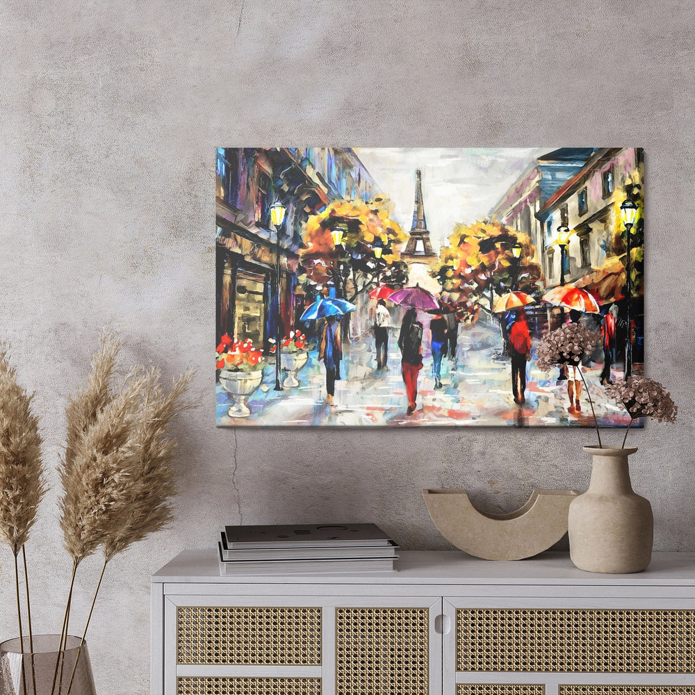 Kanva - Cilvēki ar krāsainiem lietussargiem Parīzē, N-1113 X-ART