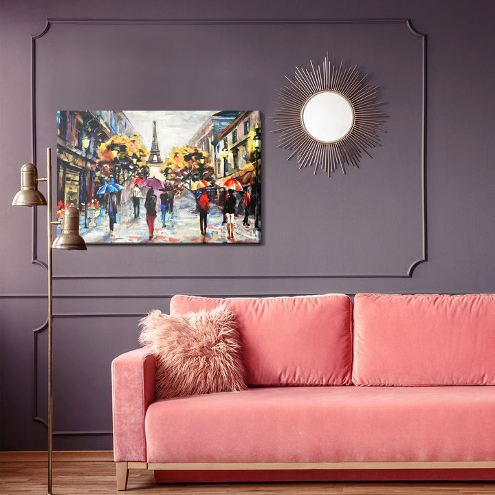 Kanva - Cilvēki ar krāsainiem lietussargiem Parīzē, N-1113 X-ART