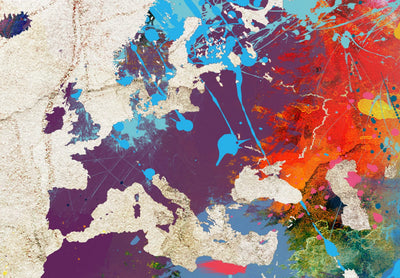 Kanva – Daudzkrāsaina pasaules karte uz bēša fona, 97482 (x3) G-ART.