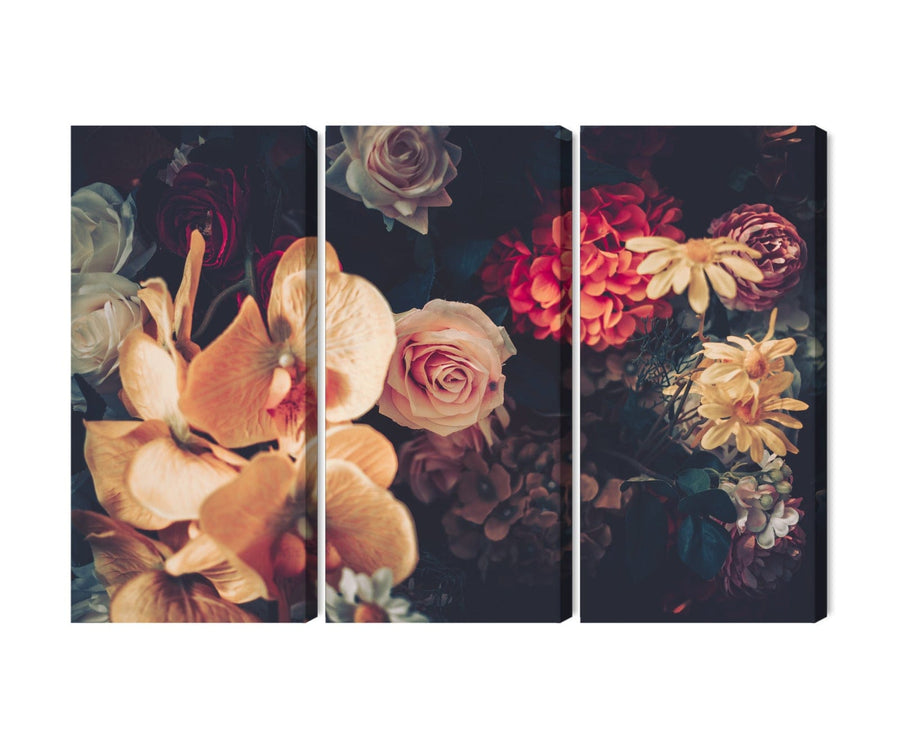 Kanva - Daudzkrāsaini ziedi vintāžas stilā, N-4009 X-ART