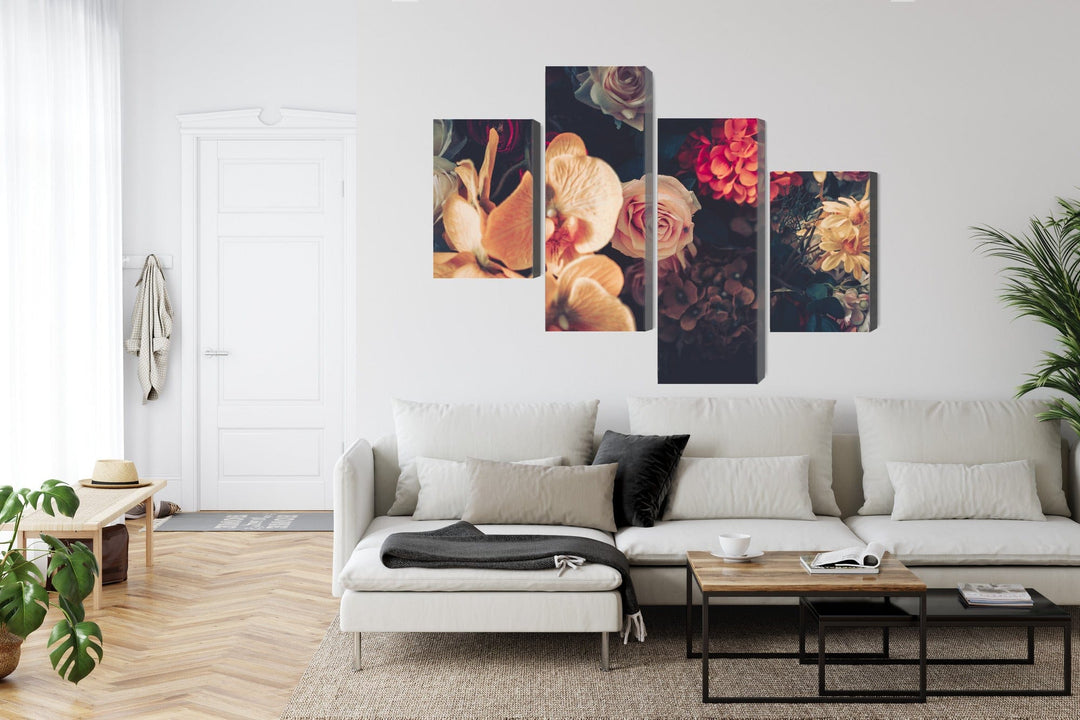 Kanva - Daudzkrāsaini ziedi vintāžas stilā, N-4011 X-ART