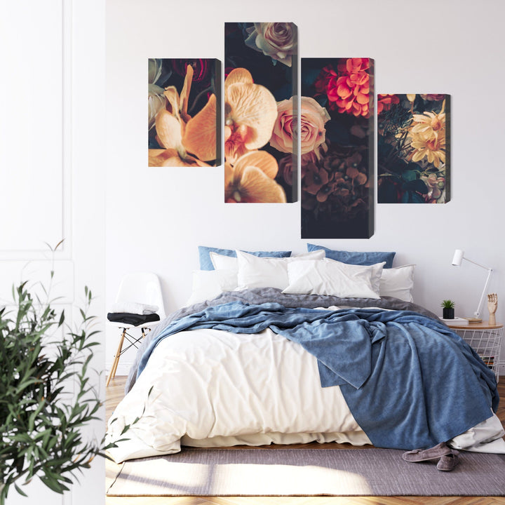 Kanva - Daudzkrāsaini ziedi vintāžas stilā, N-4011 X-ART