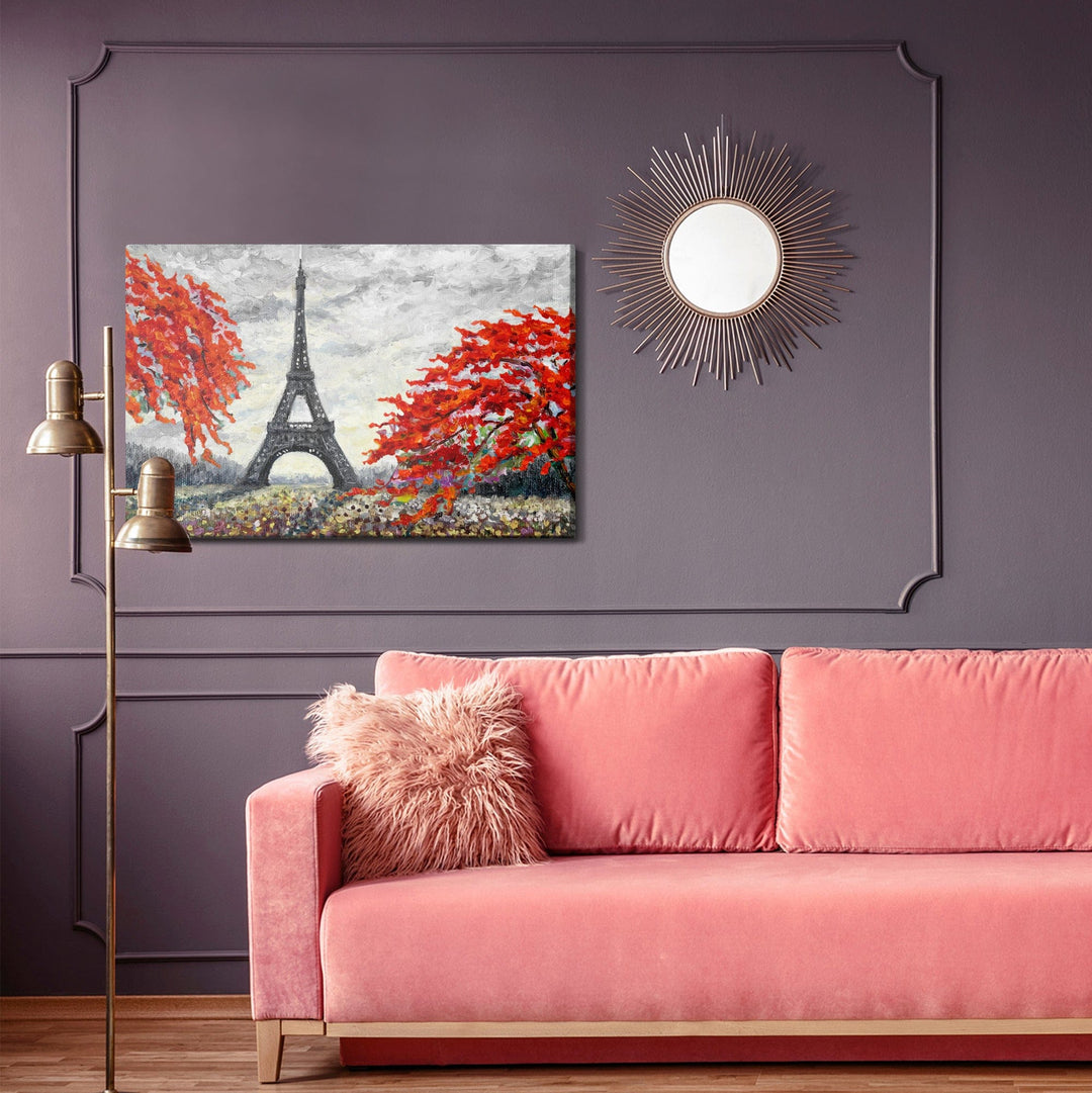 Kanva - Eifeļa tornis starp krāsainiem kokiem, N-1122 X-ART