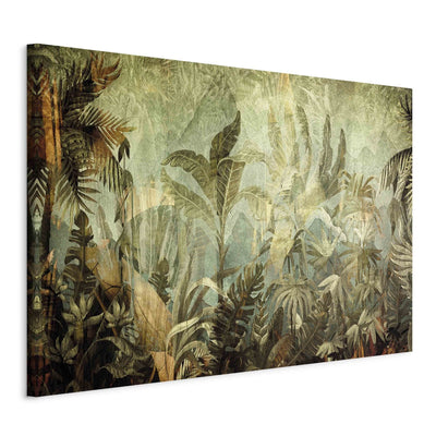 Glezna ar džungļiem - Eksotiska veģetācija silti zaļās krāsās G-ART