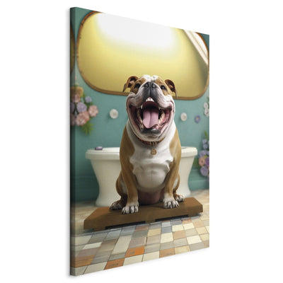 Kanva - Franču buldogs - suns gaida vannas istabā, 150107 G-ART