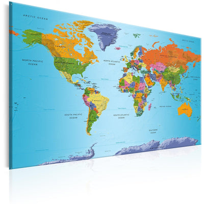 Kanva – ģeopolitiska pasaules karte uz zila fona, (x1), 94575 G-ART.