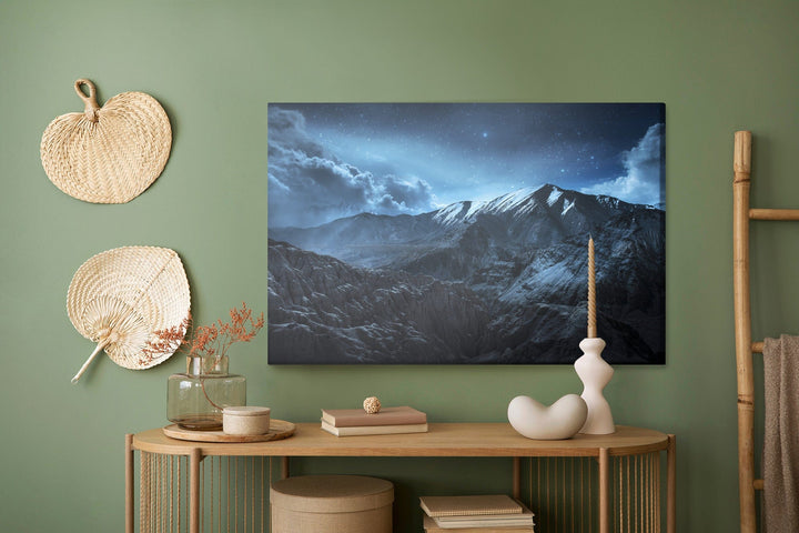 Kanva - Gleznaina kalnu ainava naktī, N-1058 X-ART