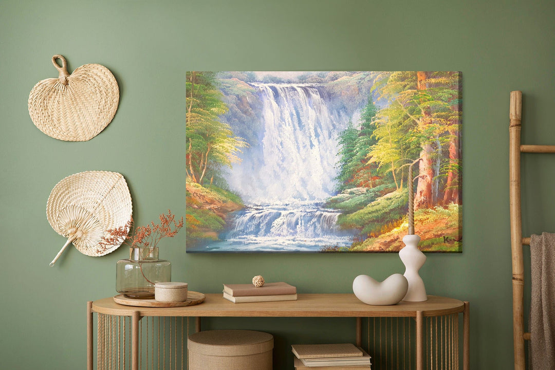 Kanva - Gleznojums ar ūdenskritumu kalnos, N-1572 X-ART