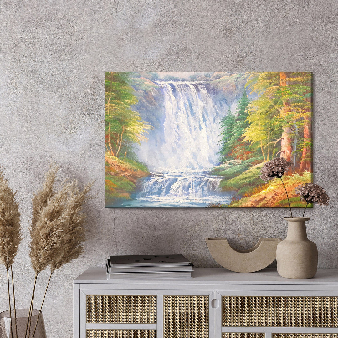 Kanva - Gleznojums ar ūdenskritumu kalnos, N-1572 X-ART