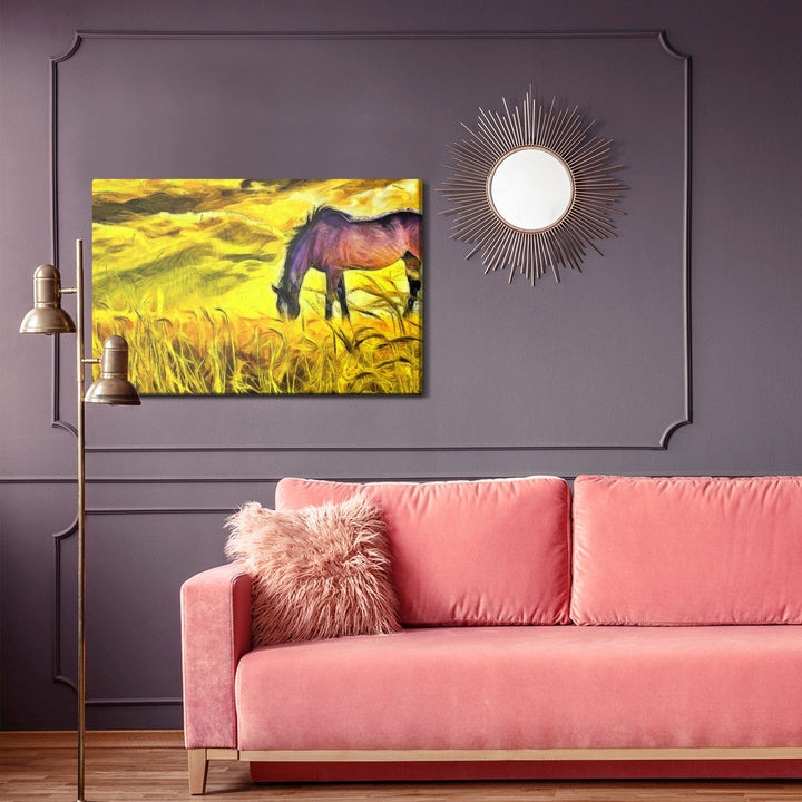 Kanva - Gleznojums ar zirgu laukā X-ART