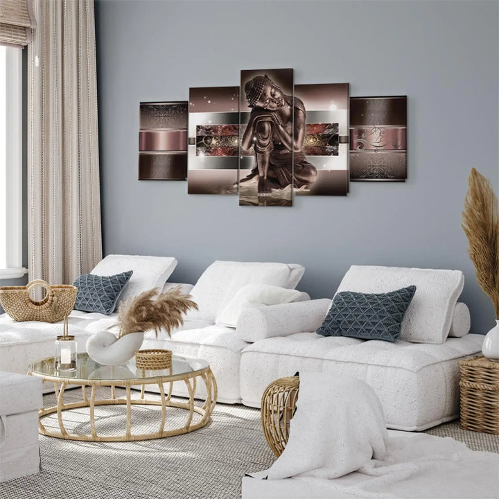 Glezna - Guļošais Buda Sarkanbrūnos toņos (x5), 55731 ART XL