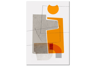 Kanva harmoniskos pelēkos un oranžos toņos - Mīlas tikšanās (x 1) G-ART.