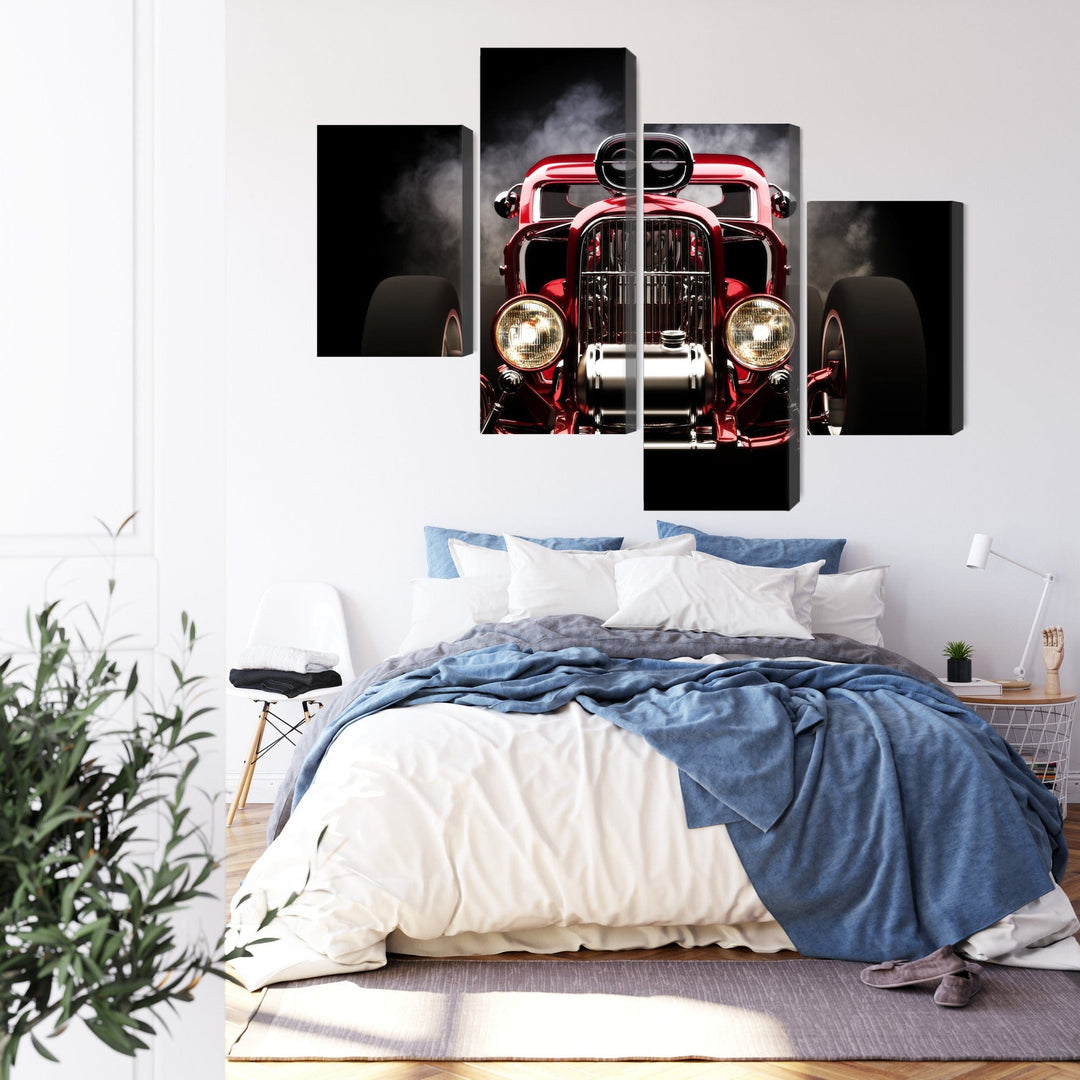 Kanva - Hot Rod automašīna uz dūmu fona, N-3195 X-ART