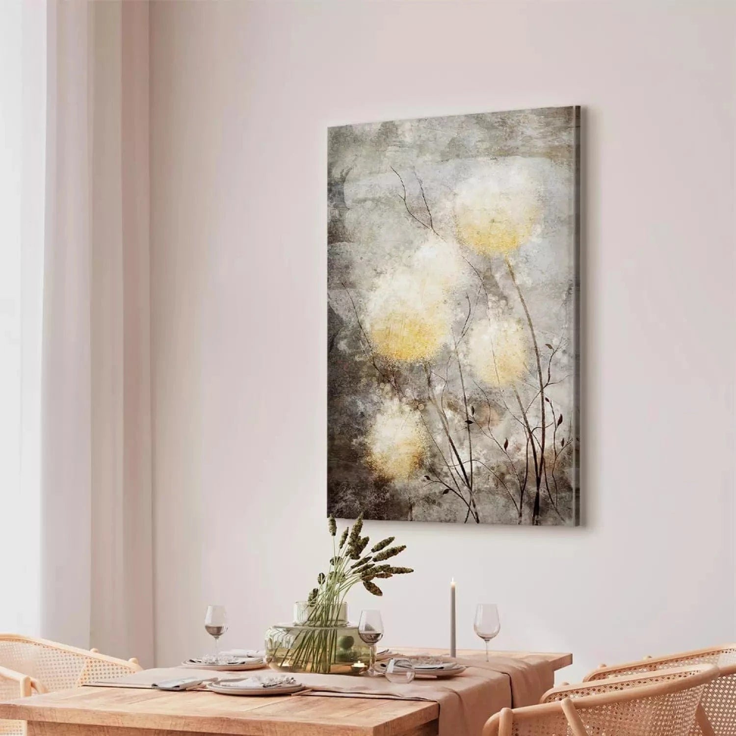 Glezna ar stilizētiem pļavu ziediem (1 daļa), vertikāla G-ART