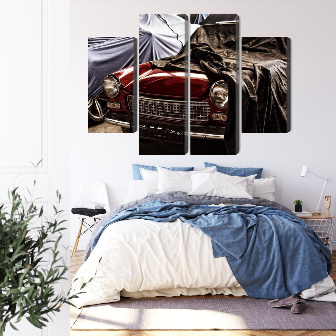 Kanva - Itālijas retro automašīna, kas pārklāta ar audumu, N-3404 X-ART