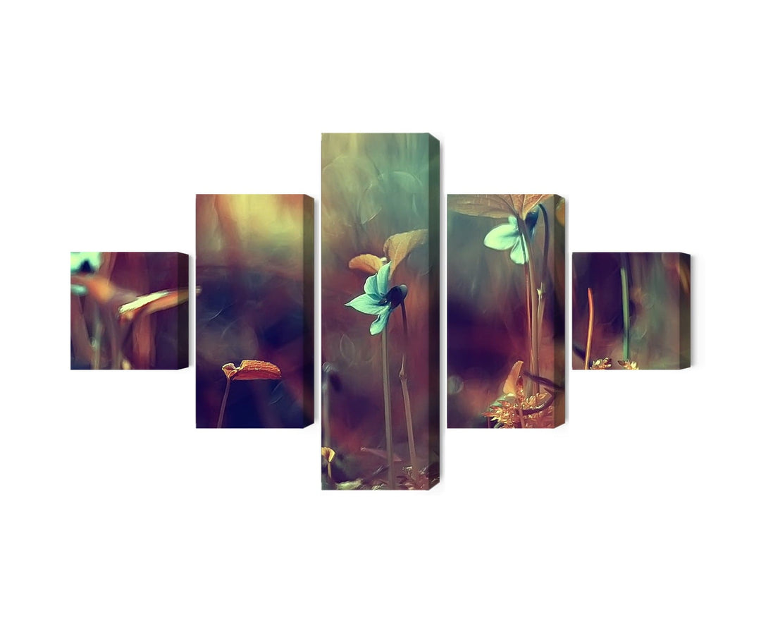 Kanva: Izsmalcināti augi makro, brūna X-ART