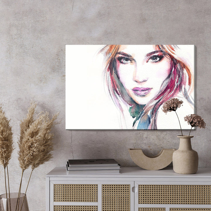 Kanva - Jaunas sievietes akvareļa portrets, N-936 X-ART